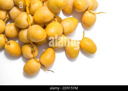 fresh date palm isolated on white Stock Photo