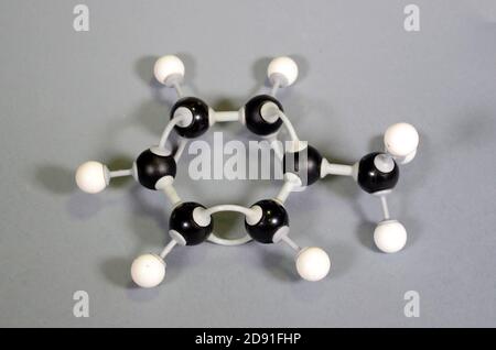 Molecule model of Toluene Stock Photo