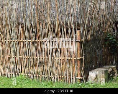 Traditional wattle fence in Estonia Stock Photo
