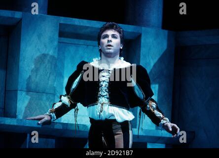 Roberto Alagna (Romeo) in ROMEO ET JULIETTE at The Royal Opera House, Covent Garden, London WC2  28/10/1994  music: Charles-Francois Gounod  libretto: Jules Barbier & Michel Care after Shakespeare  conductor: Charles Mackerras  design: Carlo Tommasi  lighting: Bruno Boyer  director: Nicolas Joel Stock Photo
