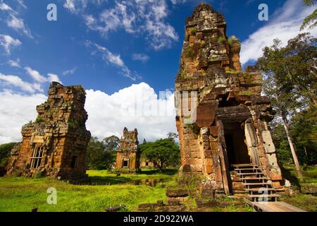 The Suor Prat Towers in the Angkor Thom temple complex near Siem Reap, Cambodia Stock Photo