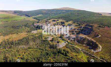 Aerial view of  Rosebush Slate quarry Stock Photo