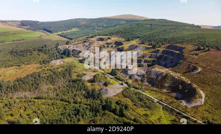 Aerial view of  Rosebush Slate quarry Stock Photo