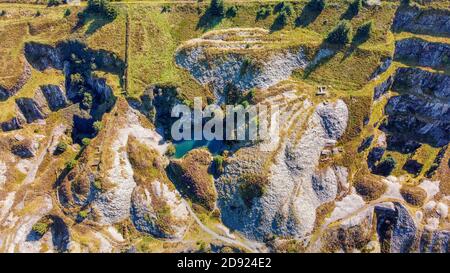 Aerial view of  Rosebush Slate quarry Stock Photo