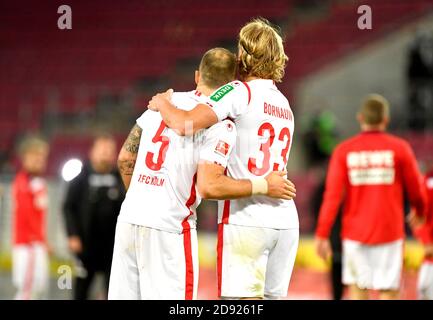 Cologne, Germany. 31st Oct, 2020. left to right Rafael CZICHOS (K), Sebastiaan BORNAUW (K) disappointed after the game, hug soccer 1. Bundesliga, 6th matchday, FC Cologne (K) - FC Bayern Munich (M) 1: 2, on October 31, 2020 in Cologne, Germany. Credit: Elmar Kremser/Sven Simon/Pool # DFL regulations prohibit any use of photographs as image sequences and/or quasi-video # # Editorial use only # # National and international News- Agencies OUT # ¬ | usage worldwide/dpa/Alamy Live News Stock Photo