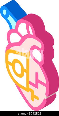 Ambulance defibrillator icon isometric vector. Heart aed. Cardiac cpr ...