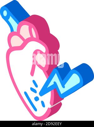 Ambulance defibrillator icon isometric vector. Heart aed. Cardiac cpr ...