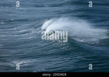 Big breaking Ocean wave. Strong wave Stock Photo