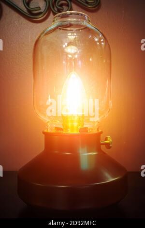 Tarnaby table lamp with LED bulb from Ikea furniture store Stock Photo