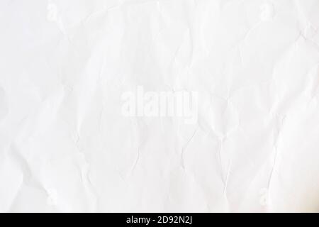 Blank wrinkled white paper, empty texture background Stock Photo
