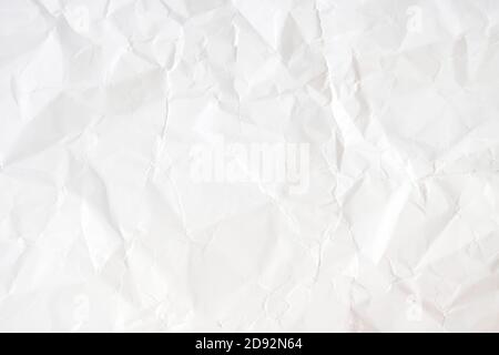Empty texture background of wrinkled white paper, copy space Stock Photo