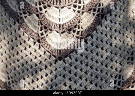 close-up of knitted shawl wool, textured background Stock Photo