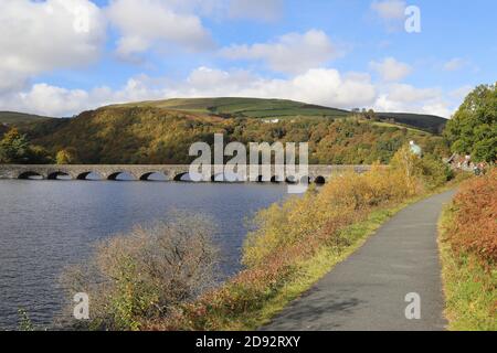 Garreg Ddu Submerged Dam and Caban Coch Reservoir, Elan Valley, Rhayader, Radnorshire, Powys, Wales, Great Britain, United Kingdom, UK, Europe Stock Photo