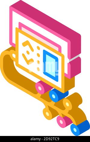 Ambulance defibrillator icon isometric vector. Heart aed. Cardiac cpr ...