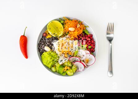 Mixed rice buddha bowl with fresh vegetables Mixed rice buddha bowl with fresh vegetables Stock Photo