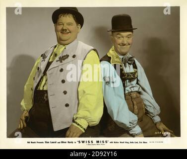 STAN LAUREL and OLIVER HARDY in SWISS MISS 1938 director JOHN G. BLYSTONE original story Jean Negulesco and Charley Rogers Hal Roach Studios / Metro Goldwyn Mayer Stock Photo