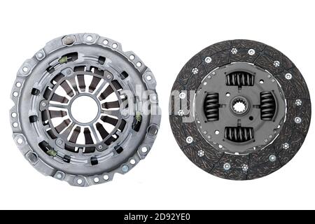 car basket and clutch disc on white background Stock Photo