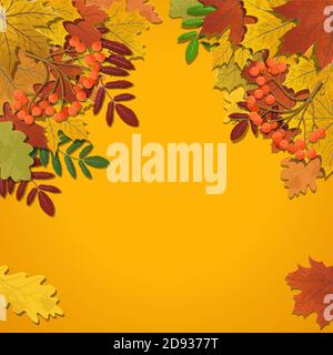 Autumn background, tree paper leaves Stock Vector