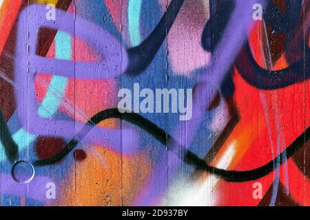 Multi-colored painted wall. Abstract detail Stock Photo