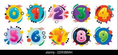 Concept Of Multi Colored Cartoon Numbers Stock Vector