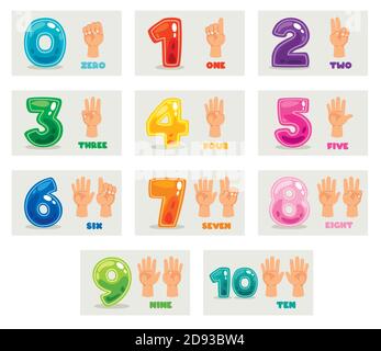 Concept Of Multi Colored Cartoon Numbers Stock Vector