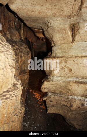 Inside the Mystery Cave in Preston, Minnesota. Stock Photo