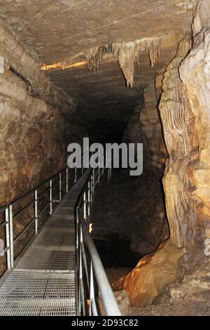 Inside the Mystery Cave in Preston, Minnesota. Stock Photo