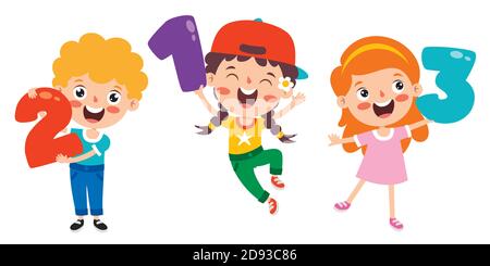 Concept Of Multi Colored Cartoon Numbers Stock Vector