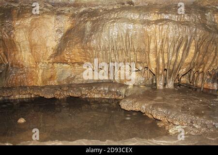 Inside the Mystery Cave in Preston, Minnesota. Stock Photo