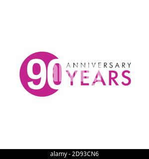 90 th anniversary numbers. 90 years old logotype. Simple congrats. Isolated abstract graphic web design template. Creative digits Up to 90 percent off Stock Vector