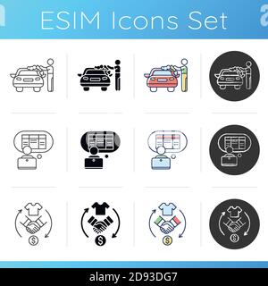 First-time jobs icons set Stock Vector