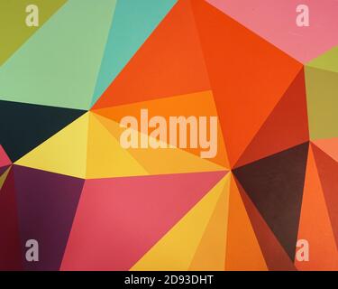 Multicolored background with warm colored triangles  Stock Photo