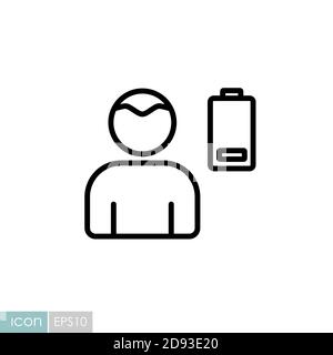 Novel Coronavirus symptoms weakness vector icon. Stress low battery. Graph symbol for medical web site and apps design, logo, app, UI Stock Vector
