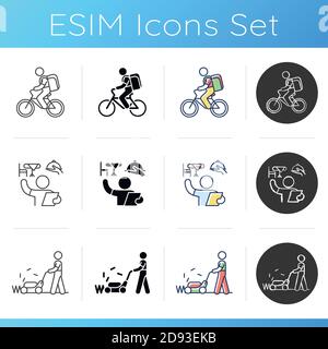 Part-time jobs icons set Stock Vector