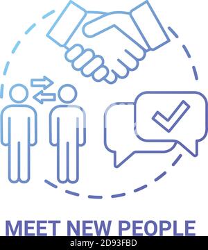 Meet new people concept icon Stock Vector