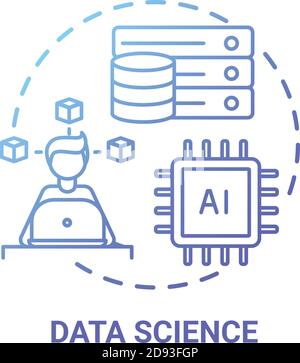 Data science concept icon Stock Vector