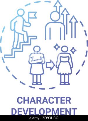 Character development concept icon Stock Vector