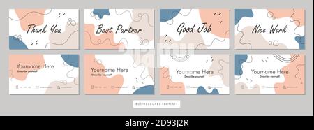 Trendy double-sided business card template. Stationery template design vector with abstract geometry shapes background. Stock Vector