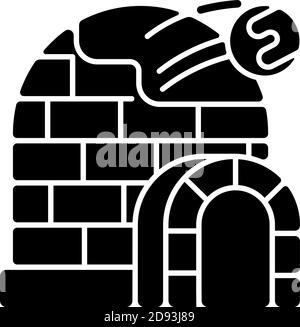 Snow fort black glyph icon Stock Vector