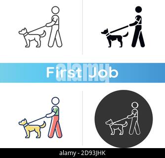 Dog walker icon Stock Vector