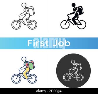Food delivery person icon Stock Vector