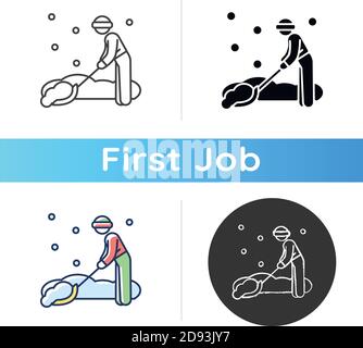 Snow removal job icon Stock Vector