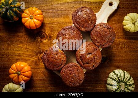 Pumpkin Chocolate Chip Muffins Stock Photo
