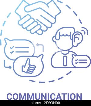 Communication types blue gradient concept icons set Stock Vector Image ...