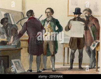 ALOIS SENEFELDER (1771-1834) German playwright who invented lithography in the 1790s. Stock Photo