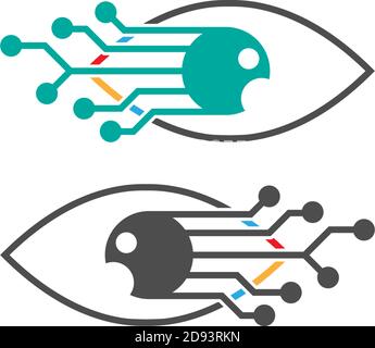 Circuit technology icon logo template Stock Vector