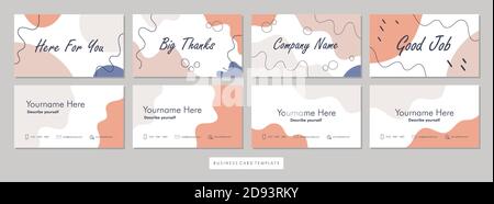 Trendy double-sided business card template. Stationery template design vector with abstract geometry shapes background. Stock Vector