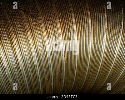 Aluminum corrugation of industrial air ventilation system. Stock Photo