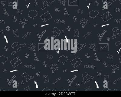 Vector contour pattern from different objects. Business background Stock Vector