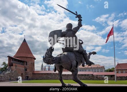 Vytis statue in front of Kaunas Castle, Lithuania Stock Photo